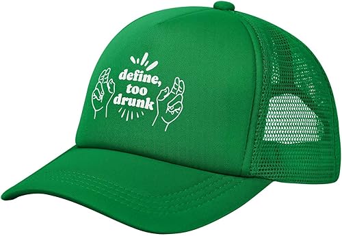 Miniatura 2 de Define Too Drunk - Gorra de béisbol de malla para golf, gorra para papá, ajustable, para hombres y mujeres, color negro