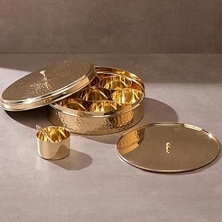 P-Tal Handcrafted Brass Storage Drum (Pawali) Set