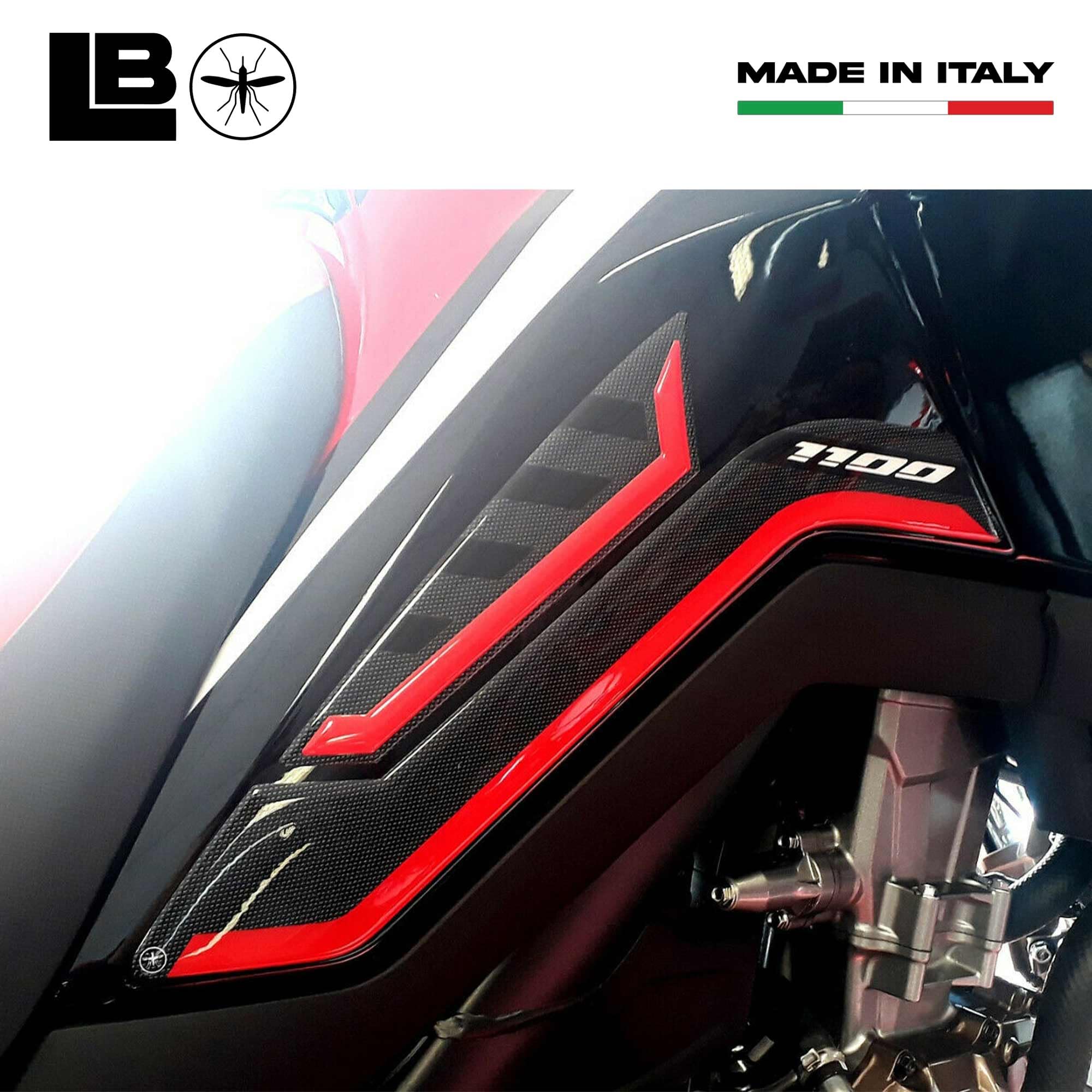 labelbike Adesivi 3D Moto Paraserbatoio Compatibile con Honda | Africa TWIN 1100 L da 2020, Protezione in Resina, Antigraffio, Decorazione
