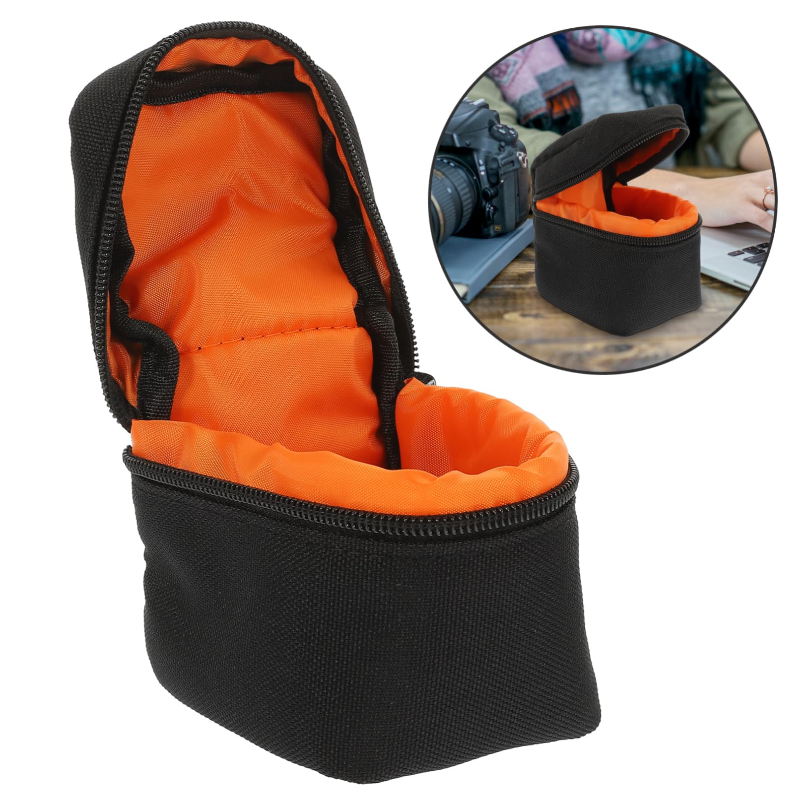 NUOBESTY 5 Piezas Bolsa Acolchada para Lentes de Cámara Estuche Portátil y Protector para Almacenamiento Práctico para Protección Antichoque