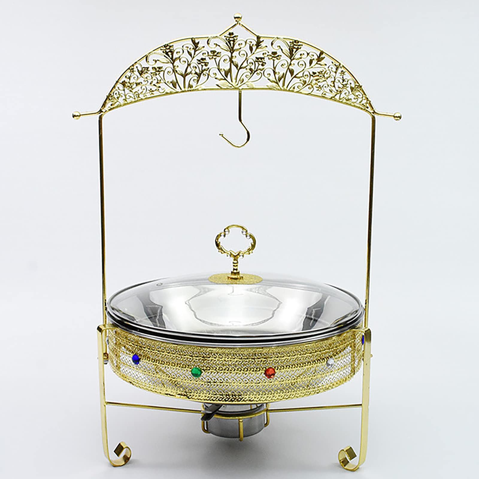 Set da Buffet per scaldavivande da 3,5 Quarti, scalda Buffet in Acciaio Inossidabile con Coperchio, vaschetta per l'acqua, vaschetta per Alimenti, Supporto per Carburante, per Matrimoni a Buffet, Fe