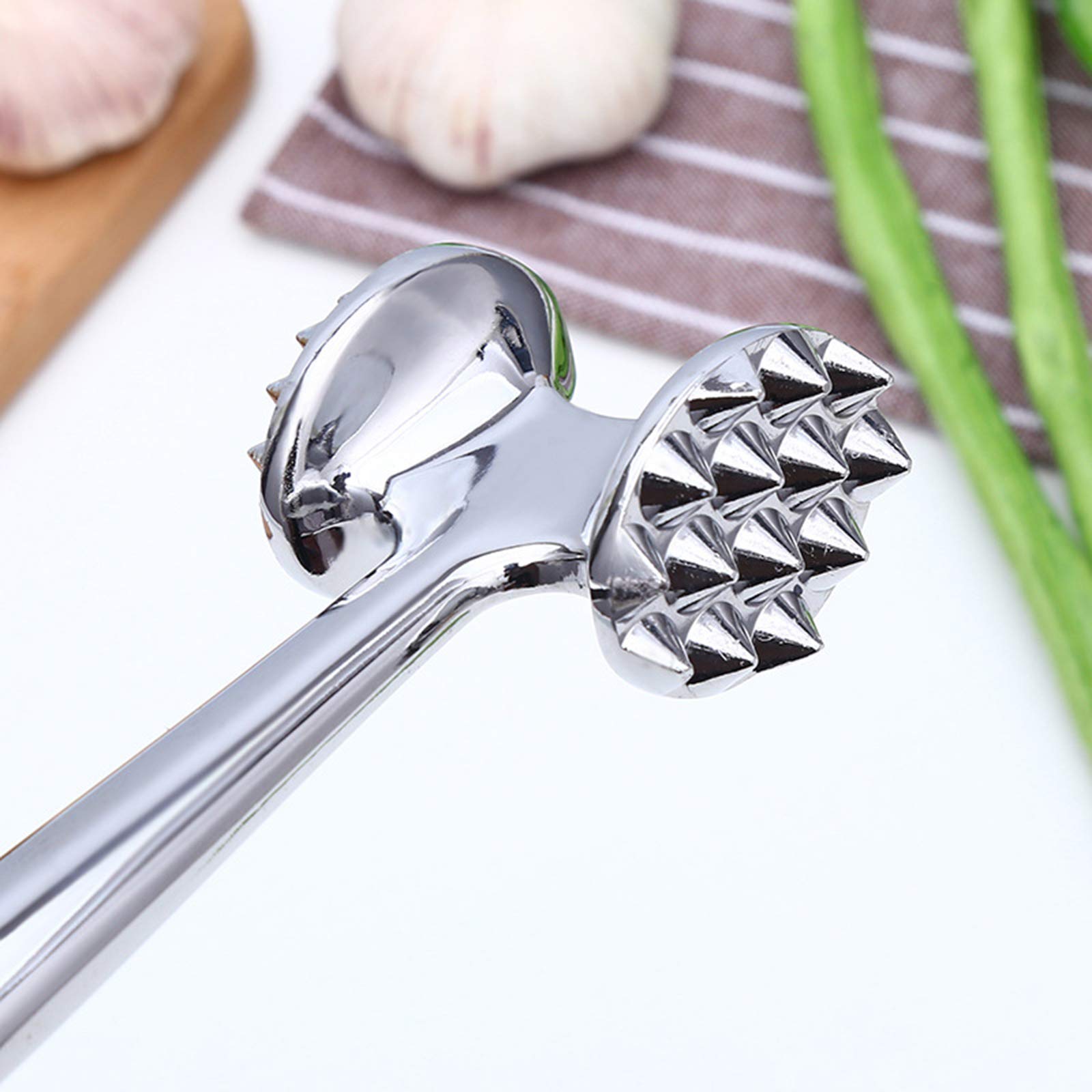 Rullo Batticarne In Acciaio Inox – 21x4x4 Cm – Martello Per Bistecche E Pollo Con Manico Ergonomico