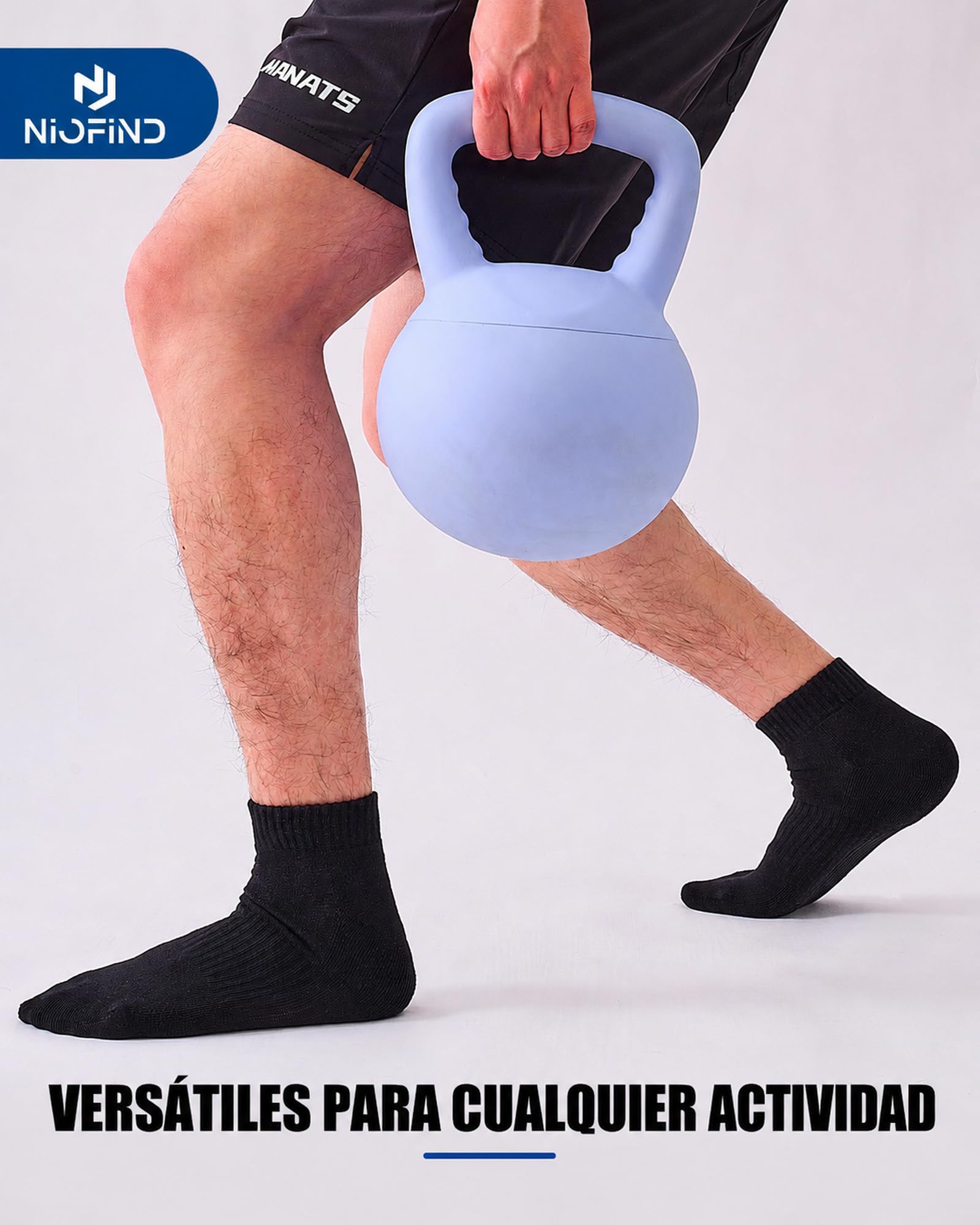 Niofind pack 6 pares calcetines deporte hombre y mujer de algodón transpirables, calcetines deporte hombre acolchados para running, fitness y uso diario
