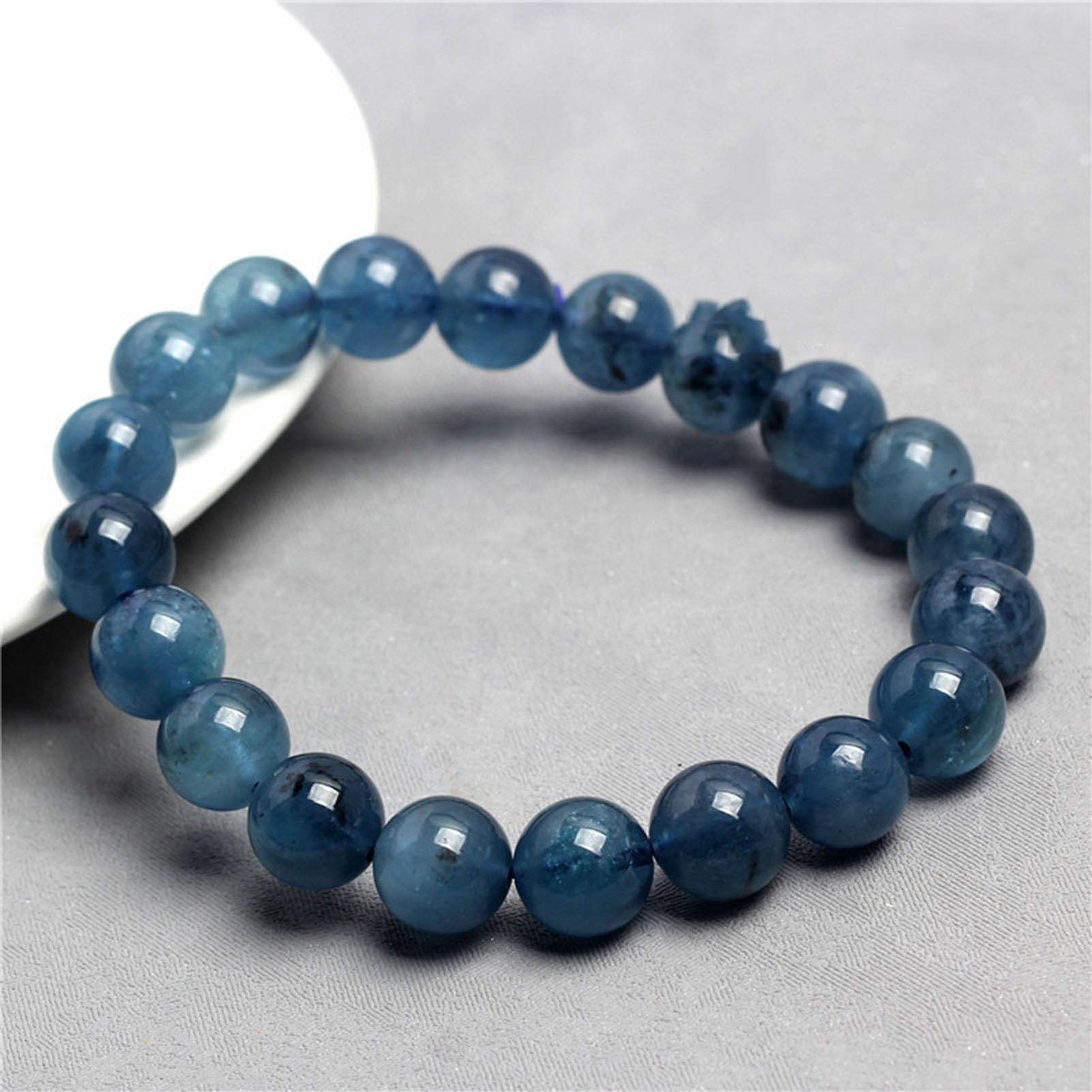 Verstellbare Perlen, handgefertigte Edelsteine, natürliche Edelsteine, Kristalle, Armbänder, Heilkristall-Armband, natürliches Aquamarinblau, echtes Edelstein-Stretch-Armband,3a,7.5MM