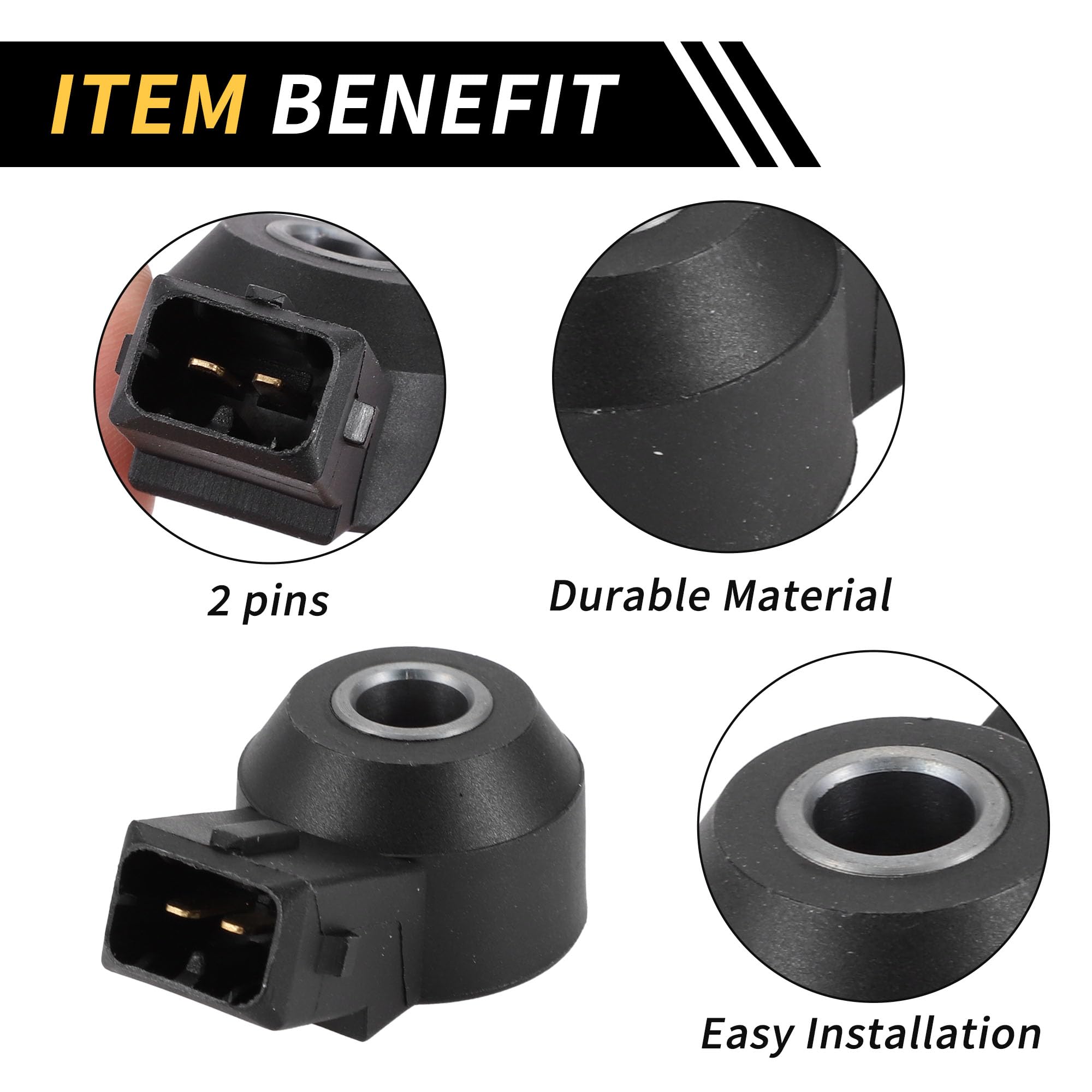 Sensore di detonazione motore per Ram 1500 2500 2011-2017 4500 5500 2014 2016-2017 metallo plastica nera