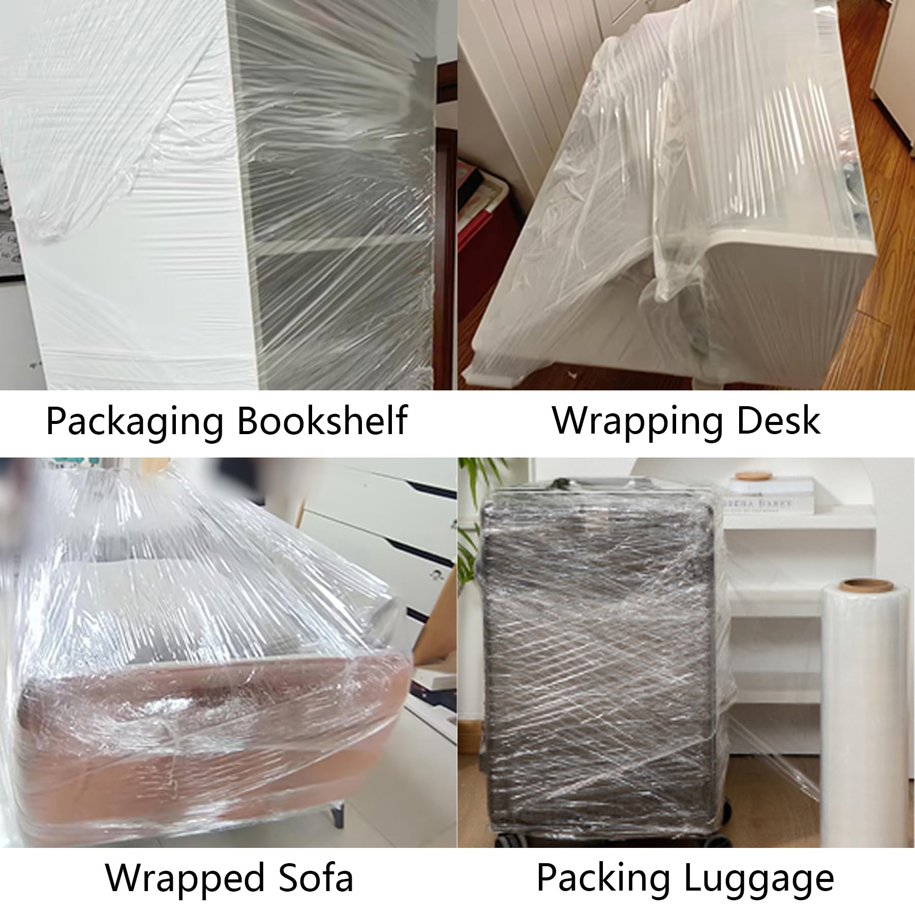 Film Transparente para PaléS, Rollos Film RetráCtil, Film Industrial Para ConservacióN, Rollos Film Embalaje,Ideal para PaléS, Muebles, Mudanzas, Uso Industri(Size:100cm*710m（39.4in*2329.4ft）*2 Rolls)