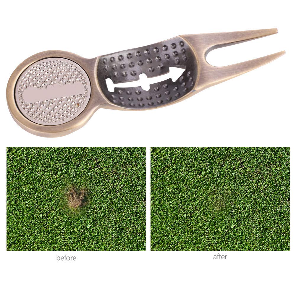 VGEBY Herramienta de reparación de Divot de Golf con botón emergente y Marcador de Bola magnética Pitch Mark Mini Herramienta de reparación de Divot para golfistas Profesionales
