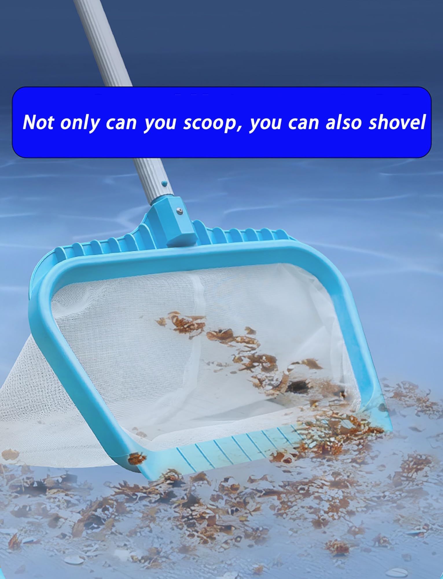 Esta Red para Recoger Hojas de Piscina, Herramienta de Limpieza Resistente para Piscinas con Bolsa de Malla de Nailon Fina y Profunda: Limpieza rápida, Borde fácil de Recoger, eliminación de