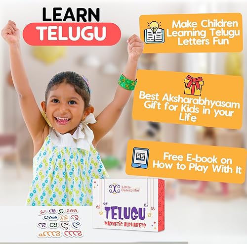 Miniatura 3 de Letras magnéticas del alfabeto telugu para el aula para niños, viene con 52 alfabetos de idioma telugu, 1 marcador, 1 pizarra blanca (juego de 3)