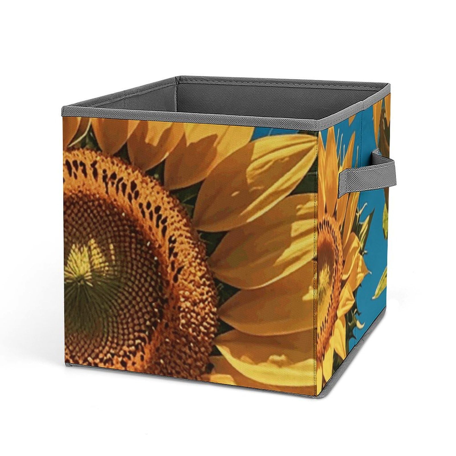 Bacs de rangement pliables pour vêtements et organiseurs de placard tournesol double poignées