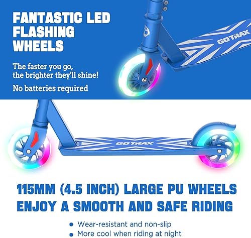 Miniatura 7 de Razor - Patinete A2 para niños, barra de ruedas, plegable, ligero, sistema de reducción de vibración frontal, manubrio de altura ajustable