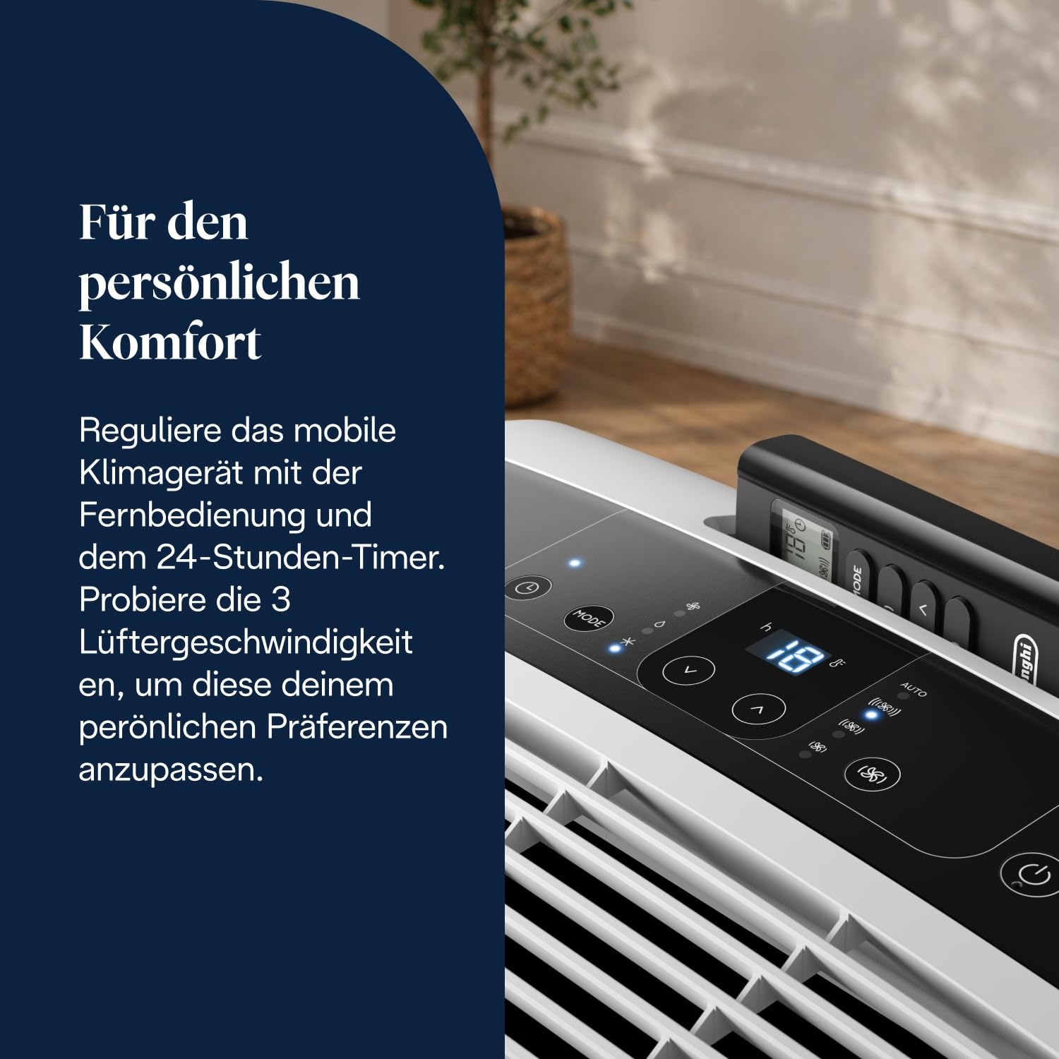 De'Longhi Pinguino 3-in-1 Mobiles Klimagerät 9400 BTU bis 27 m² PACEM82