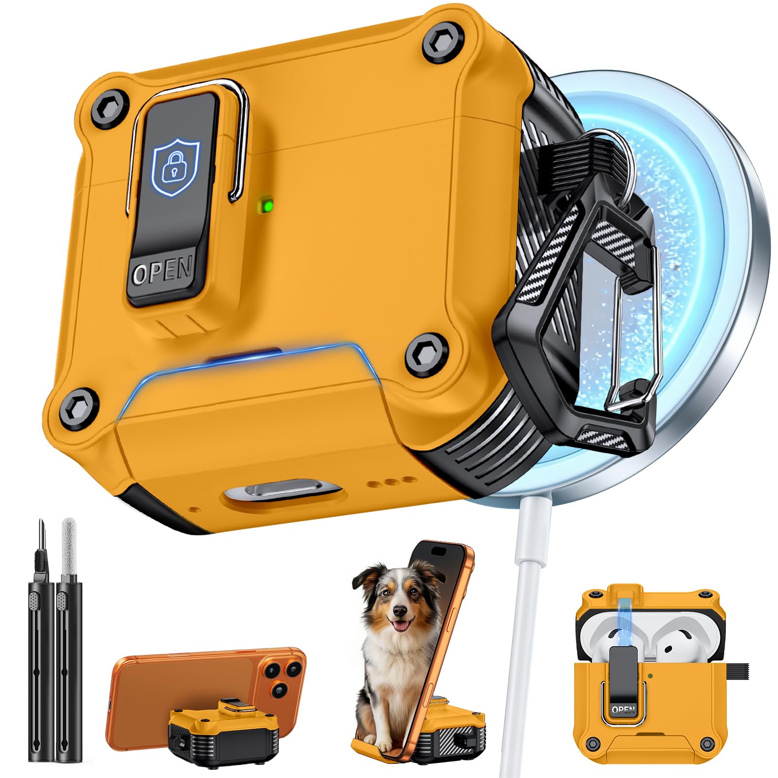 Inesore for AirPods 4 Case with Secure Lock (Yellow)