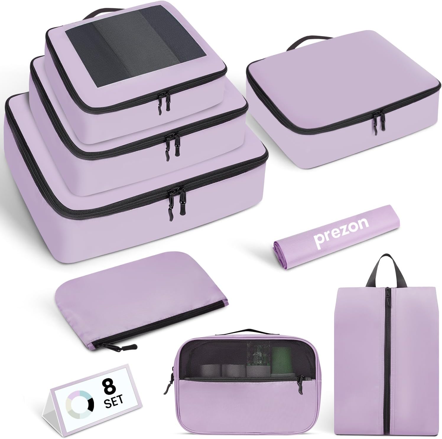 Packing Cubes for Suitcase 8 Set, Lightweight Luggage Packing Organizers Packing Cubes for Travel Accessories – Purple Packing Cubes for Suitcase 8 Set, Lightweight Luggage Packing Organizers Packing Cubes for Travel Accessories – Purple