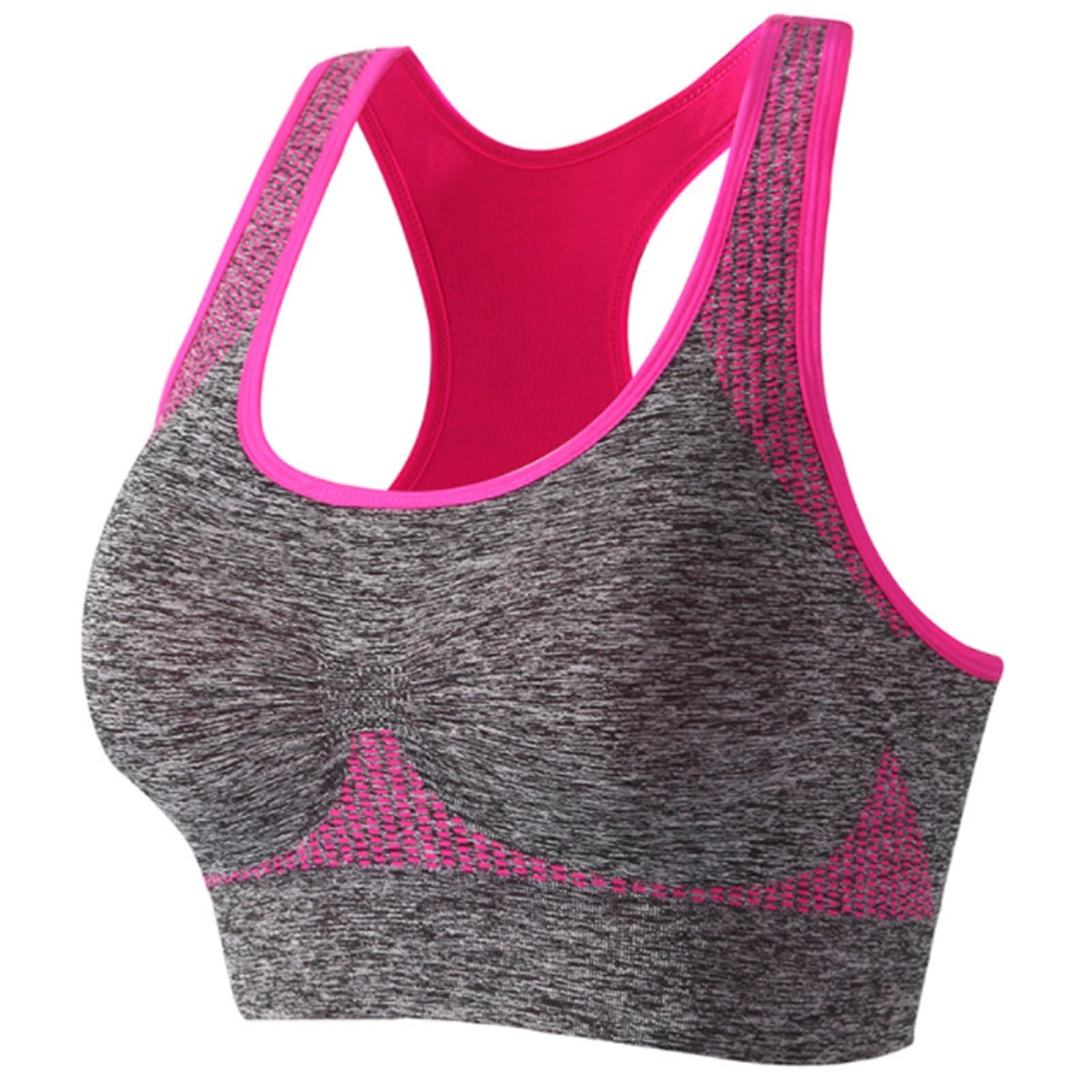 Reggiseno Sportivo Reggiseno Sportivo Imbottito da Donna, Traspirante Senza Cuciture con Schiena Scoperta for Yoga Fitness Donna(Rot,Large)