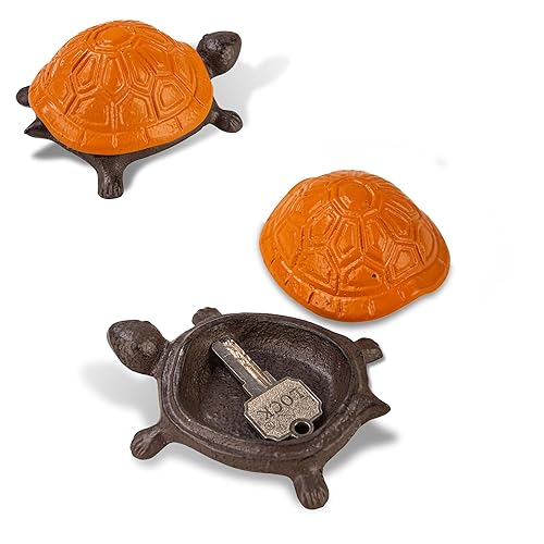 Spare Key Hiders Outside Cast Iron Turtle Hidden Key Holder