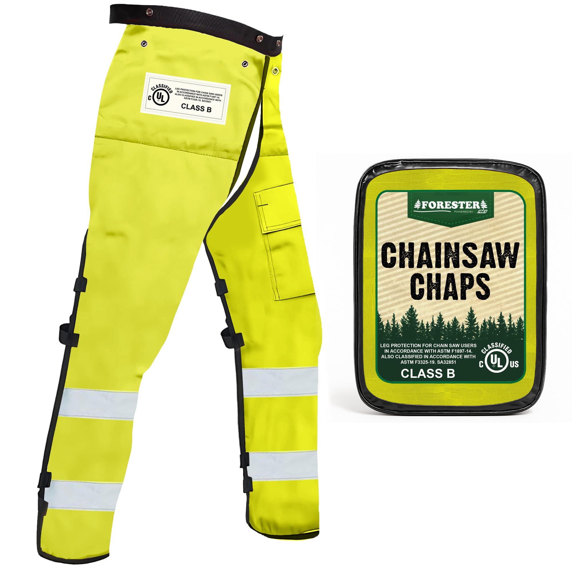 FORESTER Chainsaw Chaps for Men & Women | Apron-Style Chaps with Pocket & Adjustable Waist | Chainsaw Safety Equipment