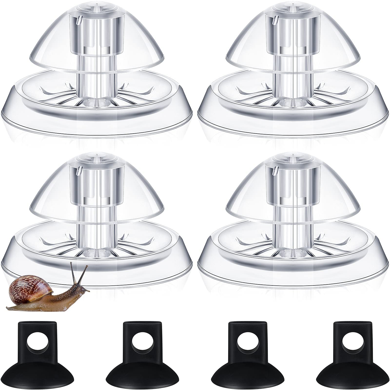4 Pieces Aquarium Snail Trap Set, Fish Tank Snail Catcher Clear Snail Trapping Device Planarian Leech Control Plastic Snail Removal Tool Aquatic Pest Catch Box for Pest-Free Aquarium Maintenance
