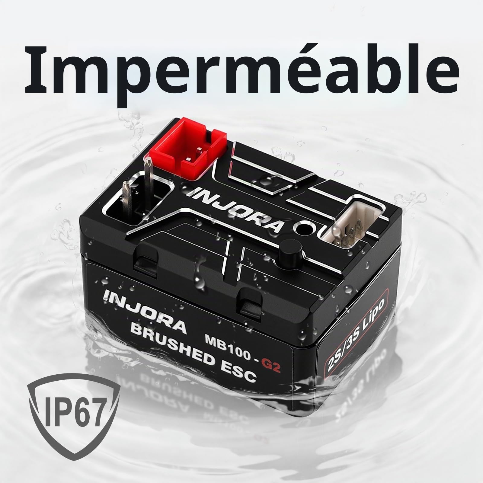 INJORA MB100 G2 Contrôleur ESC Etanche à Balais 40A pour TRX4M SCX24,V3
