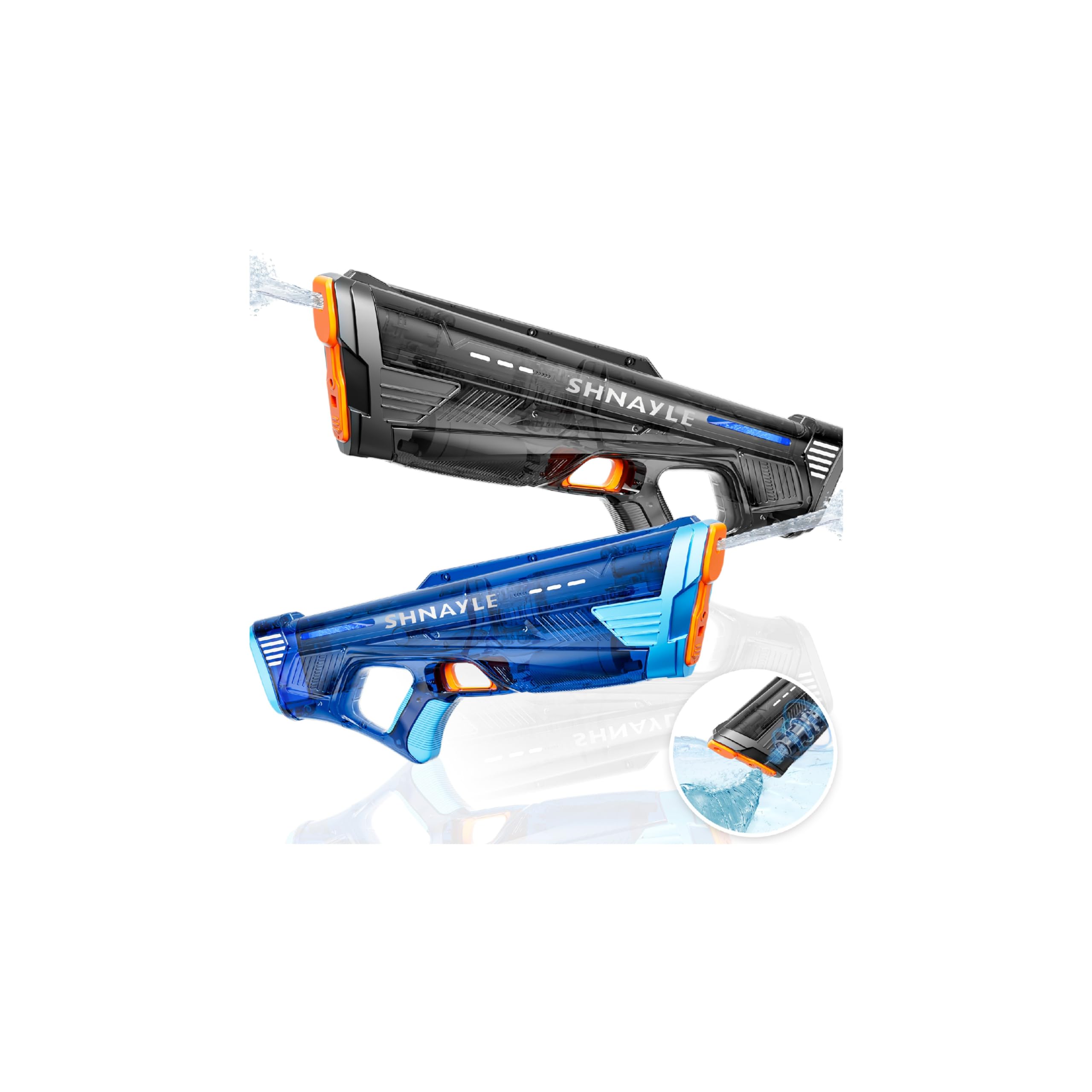 Electric Water Gun for Adults Kids Type-C Charging Port, Automatic High Powered Squirt Gun,Powerful Shooting Long Range Auto Water Blaster, Outdoor Toy Pool Party Game (Black) — view 9