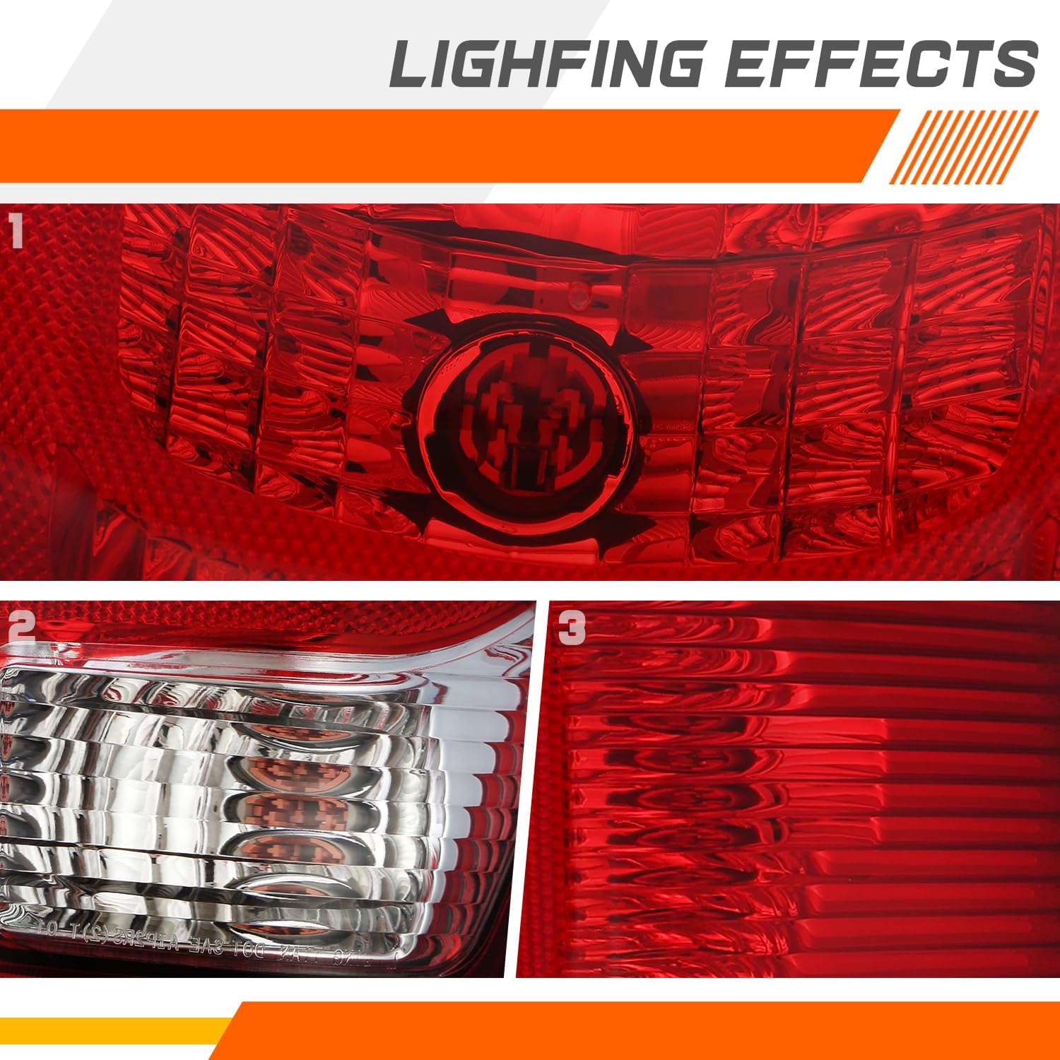 PM PERFORMOTOR Rear Brake Tail Lights Assembly Compatible with 2002-2006 Chevrolet Avalanche 1500 2500, Chrome Housing Red/Clear Lens, Passenger Right Side