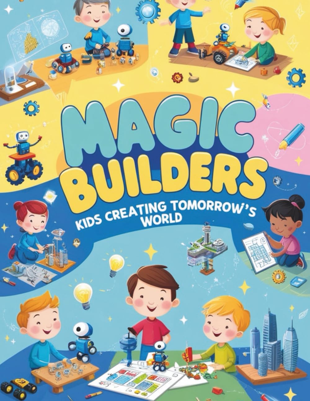 Magic Builders: Kids Creating Tomorrow’s World: 48 Inspiring Coloring Pages of Kids Inventing, Creating and Imagining the Future