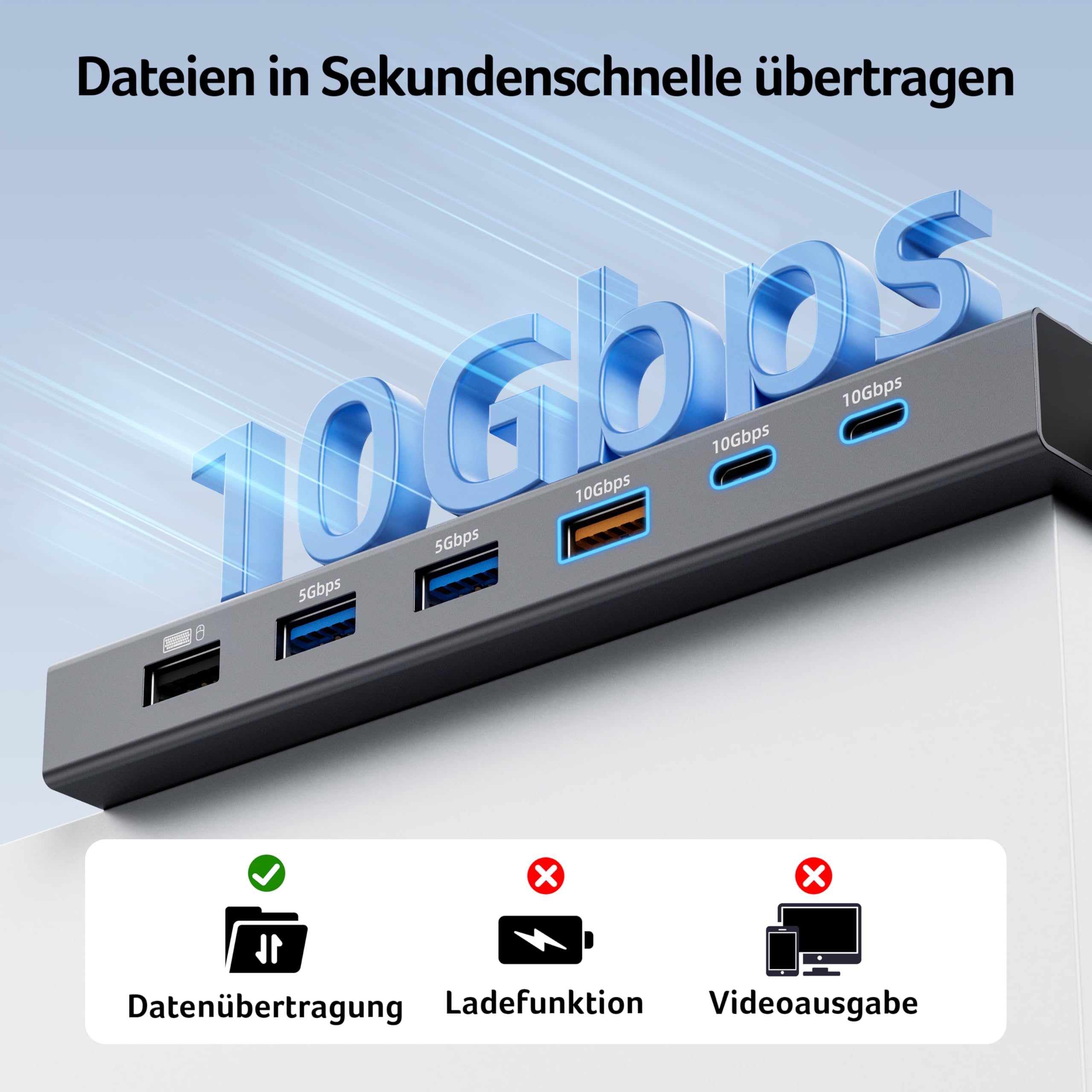 Acer USB C Docking Station 3 HDMI 4K@60Hz, 13IN1 Triple Display Hub 10Gbps | Typ-C auf 10Gbps USB-A+2C, 5Gbps USB-A, 1Gbps Ethernet 100W PD SD/TF Kartenleser Adapter für Surface,MacBook Pro,Dell,Laptop.