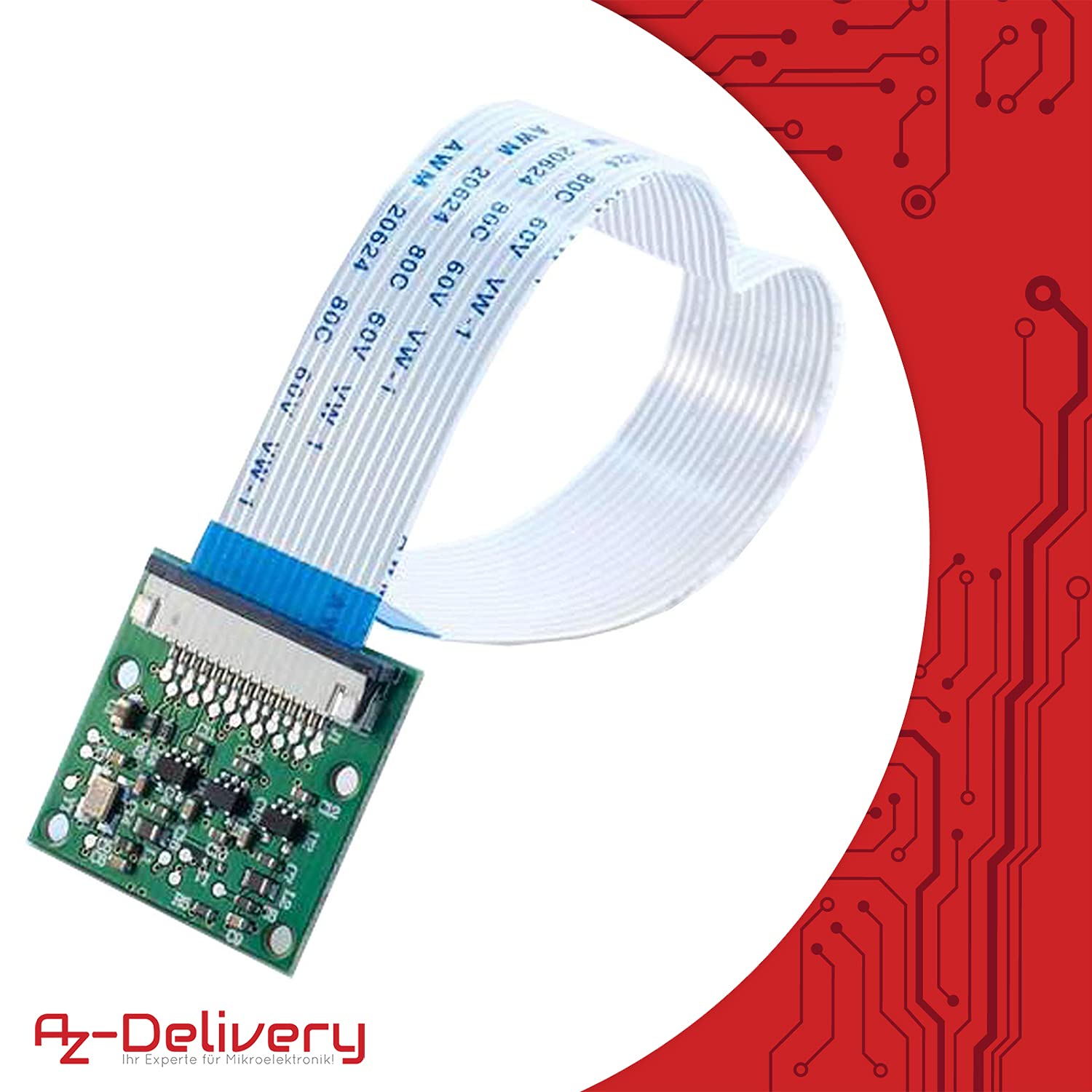 AZDelivery 3x Caméra 5MP Câble Flexible 15cm Raspberry Pi - E-Book Inclus