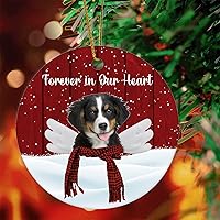 Vista 5 de Forever in Our Hearts Ornament Remembrance of Pet Ornament Keepsake Memorial Ornament French Bulldog with Angel Wings Remembrance Ornaments Gift for