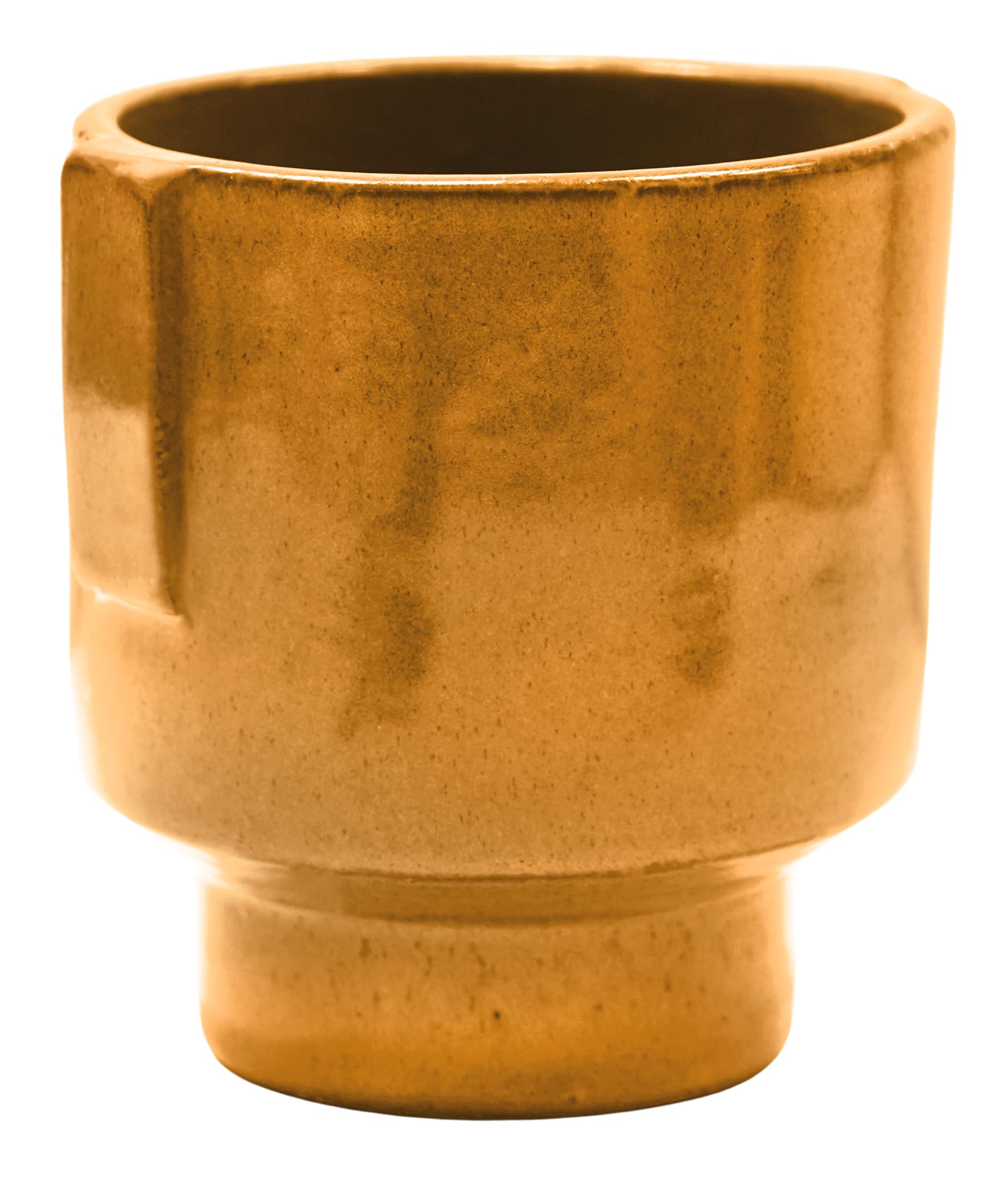 Ivyline Aries Glazed Handle Planter in Rust - Premium Quality - Lightweight and Waterproof - Indoor Houseplant Pot - H20cm x D19cm