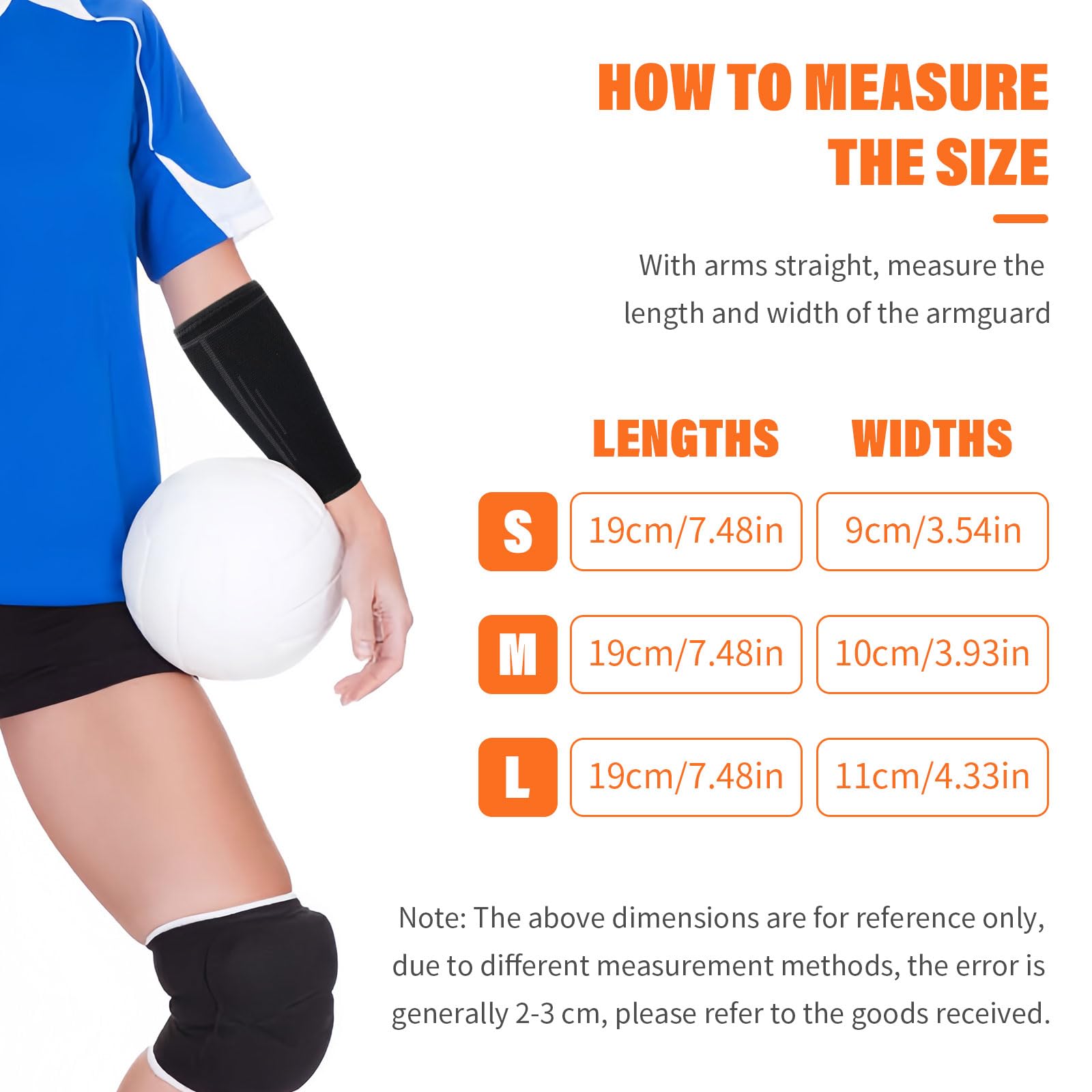 1 Paire Manchons De Bras De Volley-Ball, Manchettes De Course Pour Femmes Et Hommes, Manchettes De Bras De Volley-Ball, Noir, Taille M