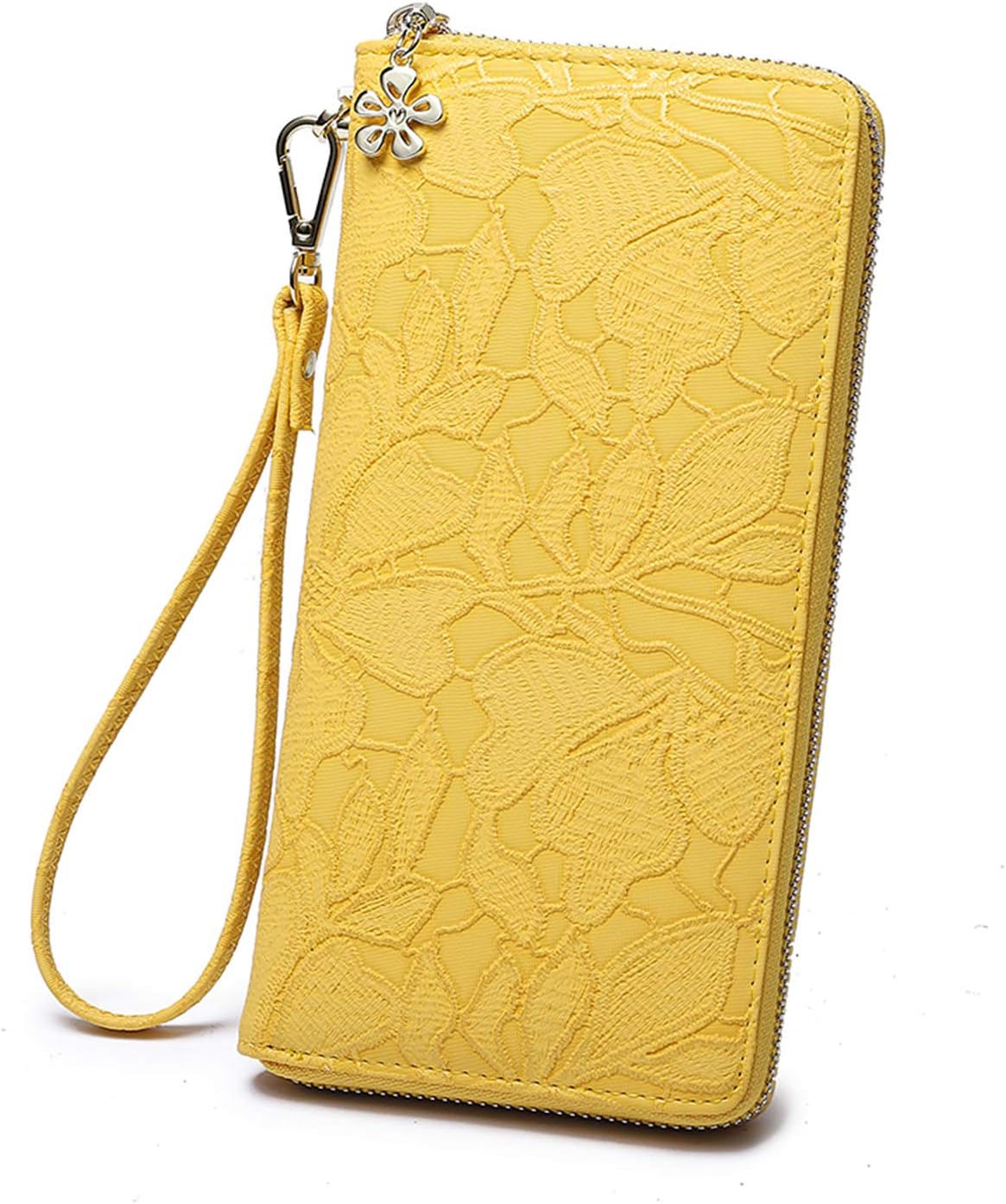 Women Soft Vegan leather Wallet RFID Blocking Phone Wristlet Clutch With Strap