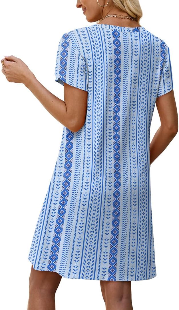 OFEEFAN Womens Summer Dresses 2026 Tulip Petal Short Sleeve Crew Neck Casual Dresses with Pockets S-3XL - Image 5