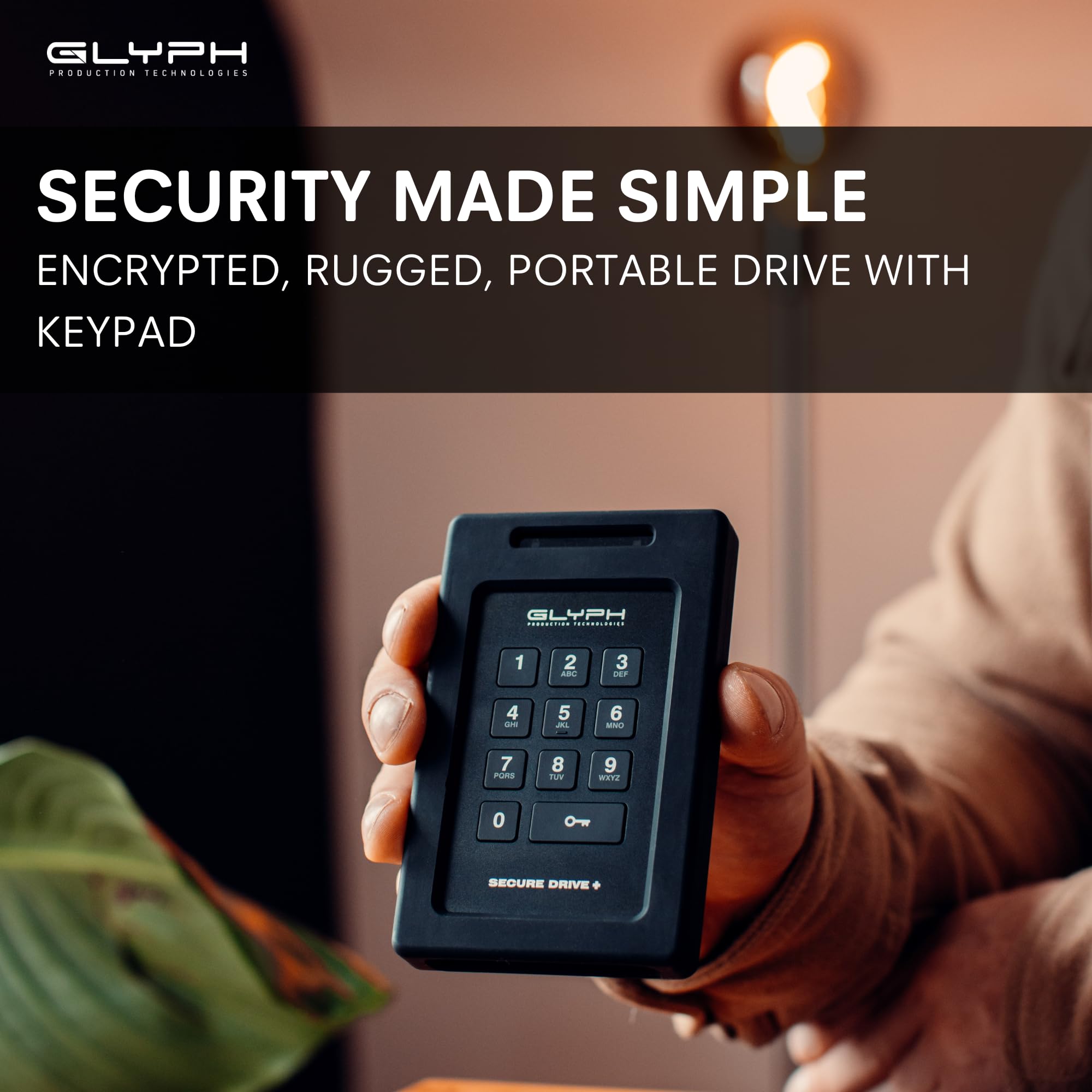 Glyph SecureDrive+ Professional Encrypted Rugged Mobile SSD with Keypad 1TB