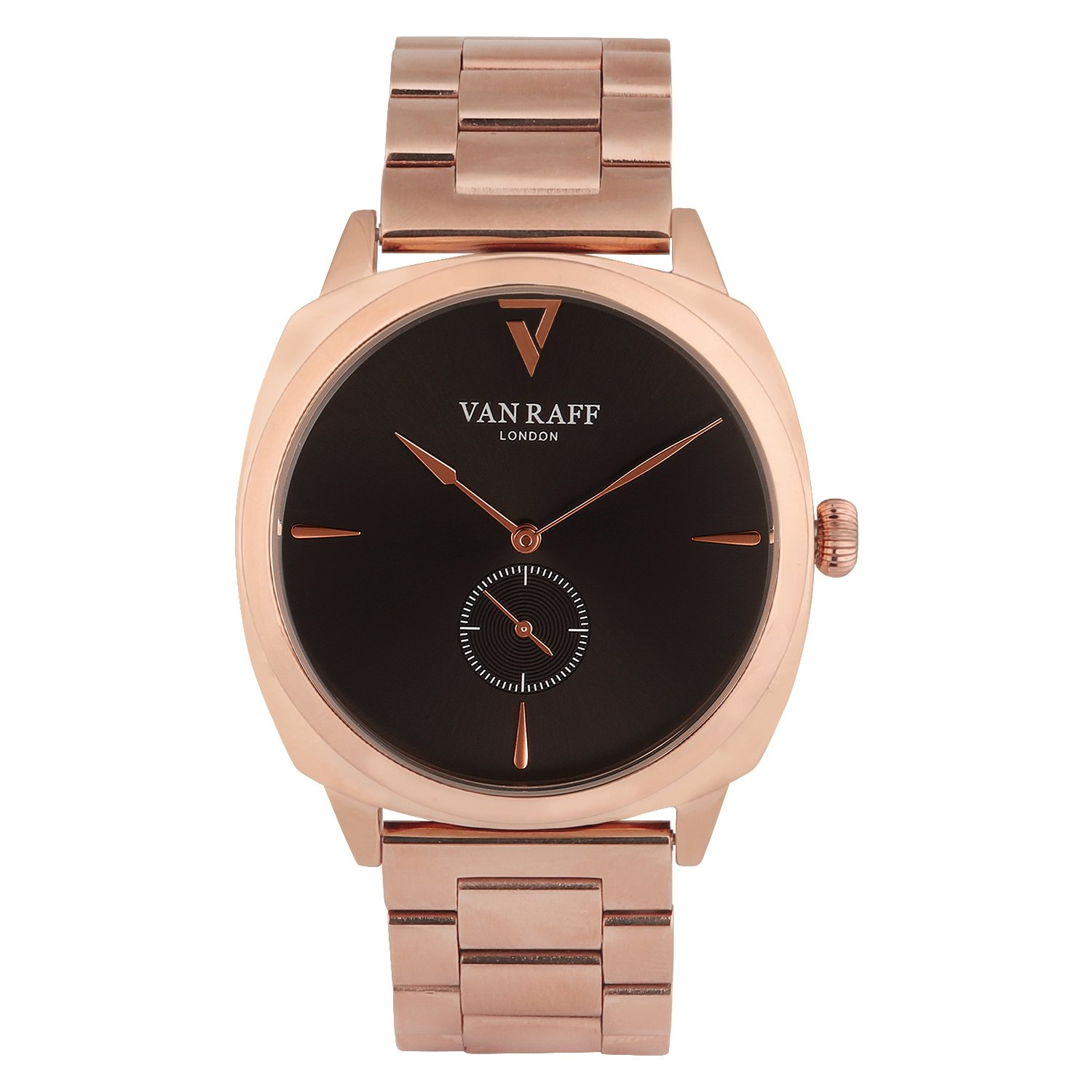 Van Raff Black dial, Rose Gold Stainless Steel Strap Analog Watch for Men VF1986