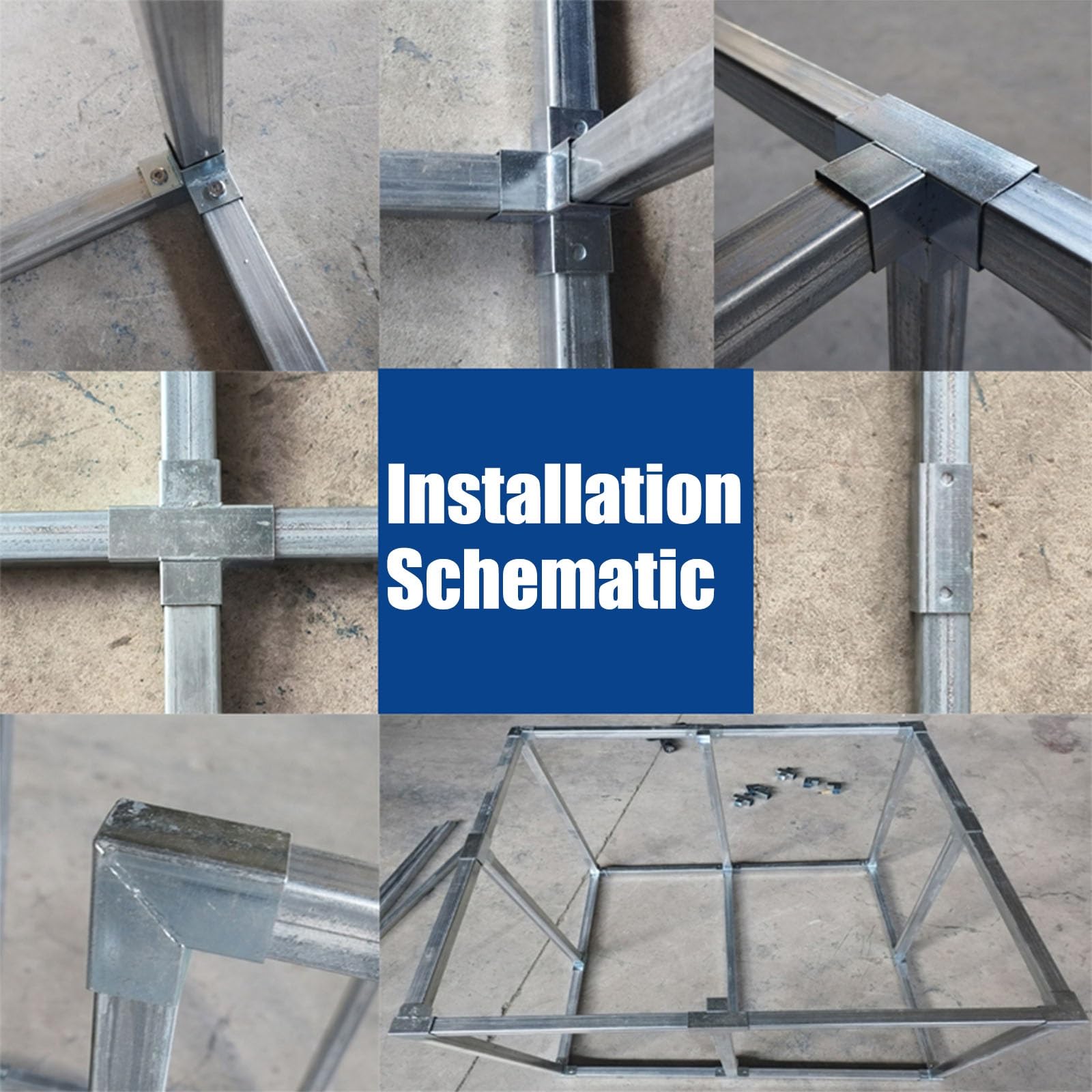 LZMZMQ 8 12 20 Pcs 4 Way Cross Square Tube Connector, Square Tube Fitting for 1 1.25 1.5 2 in Square Tubing Fence Guardrail End Rails Clamps, Cross-4 Way Square Tubing Connector(15pcs,25x25mm(1