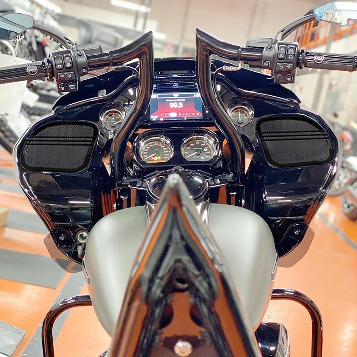 Motorcycle Fairing Speaker Grills Cover Fit for Harley Road Glide CVO FLTRXS FLTRU FLTRX 2015-2023 (Black)