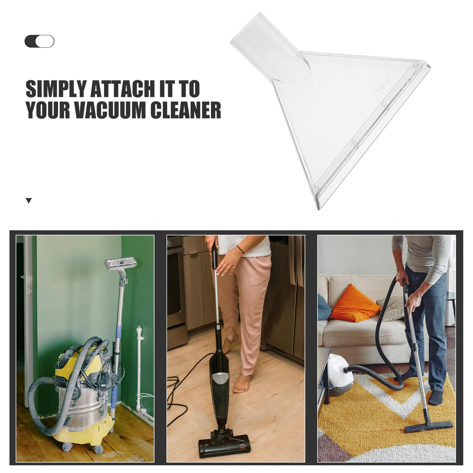 2 Unidades Boquillas Transparentes para Aspiradora Accesorios de Repuesto para Extractor de Agua Cabezal de Succión para Limpieza de Tapicerías y Alfombras Fácil Instalación Ruido