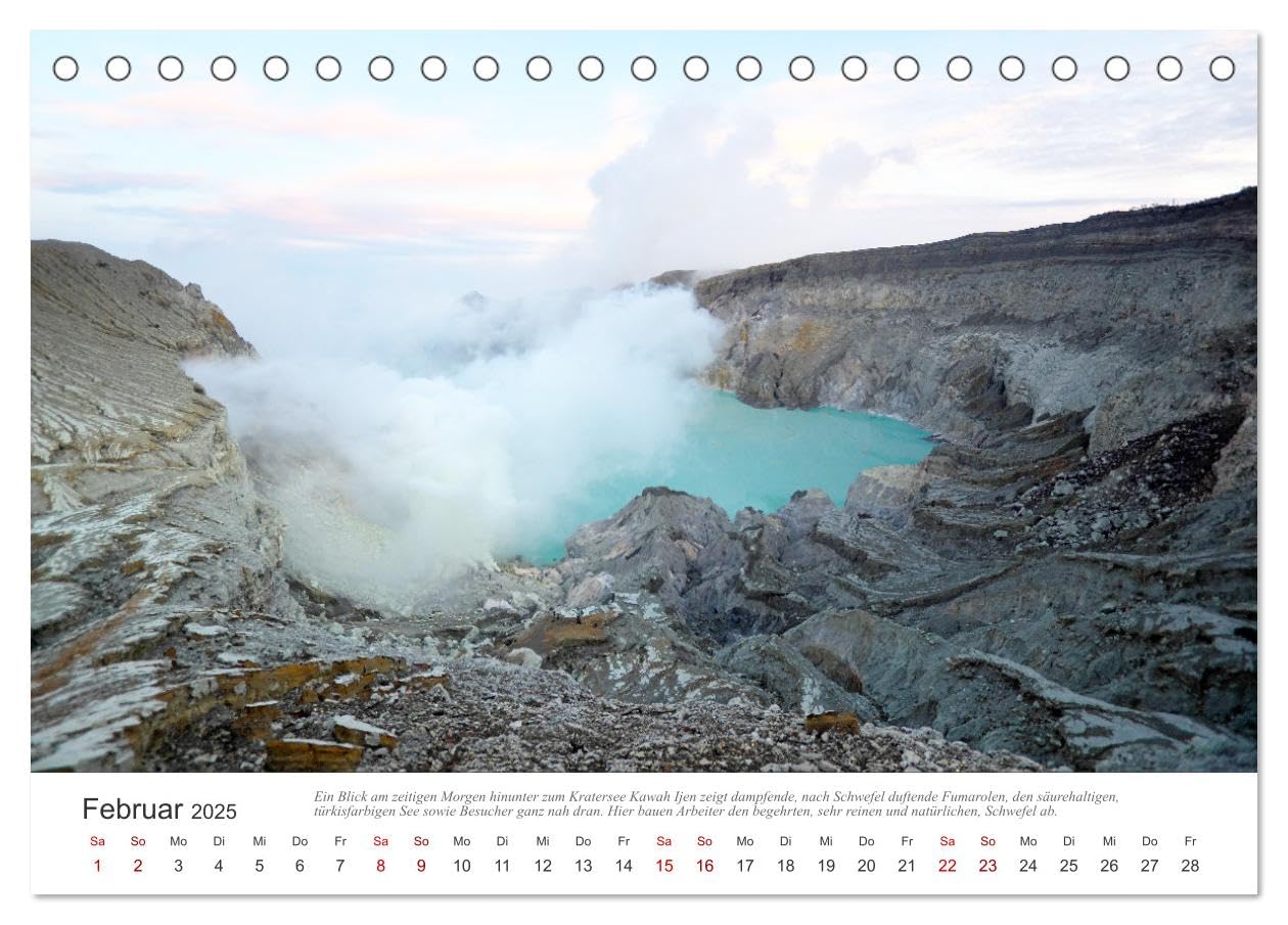 JAVA Natur pur (Tischkalender 2025 DIN A5 quer), CALVENDO Monatskalender: Java, eine der vier großen Sundainseln, lockt Besucher aus aller Welt an. (CALVENDO Natur)