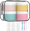 BPA Free Silicone Cream Jars - TSA Approved 3oz Travel Size Containers, Leak-proof with Lid for Cosmetic, Face, Hand, Body Glitters