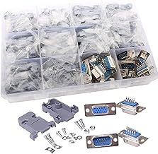 VISSQH 20 Pezzi VGA connettore a saldare,RS232 D-SUB adattatore seriale DB15 15 pin 3 file VGA D Sub Connettore VGA maschio/femmina Breakout Connector + con copertura in plastica