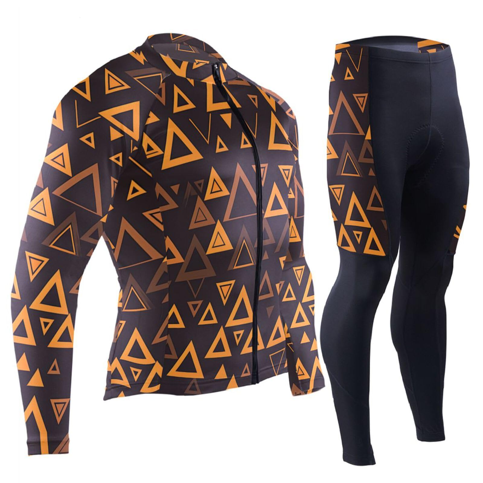 Radtrikot für kaltes Wetter, mit Taschen, atmungsaktiv, gepolstert, 3D-gepolstert