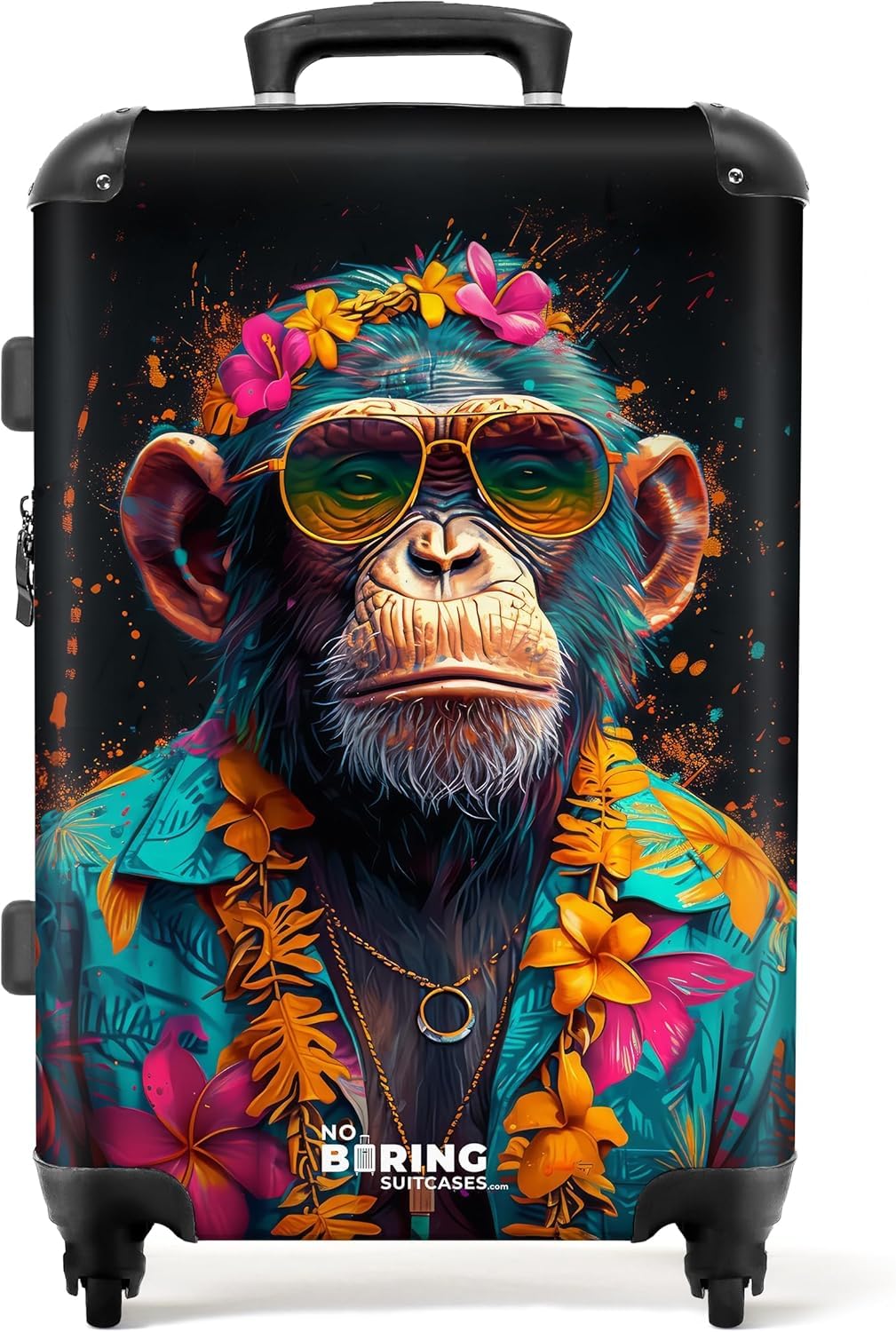 NoBoringSuitcases.com Handgepäck Koffer mit Rollen, Hartschalenkoffer, Trolley mit TSA Schloss - Mittelgroß/Groß/Klein mit Graffiti-Druck