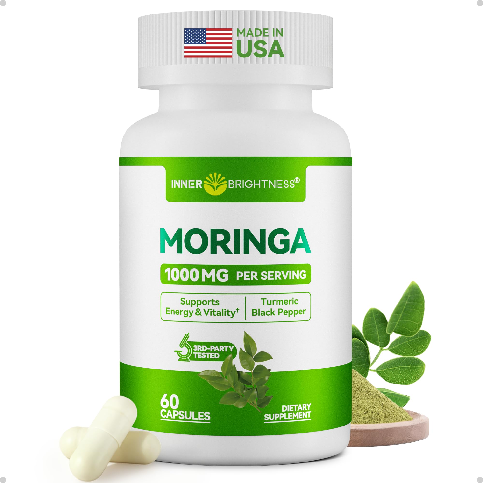 Amazon.com: Inner Brightness Moringa Capsules 1000mg Per Serving 