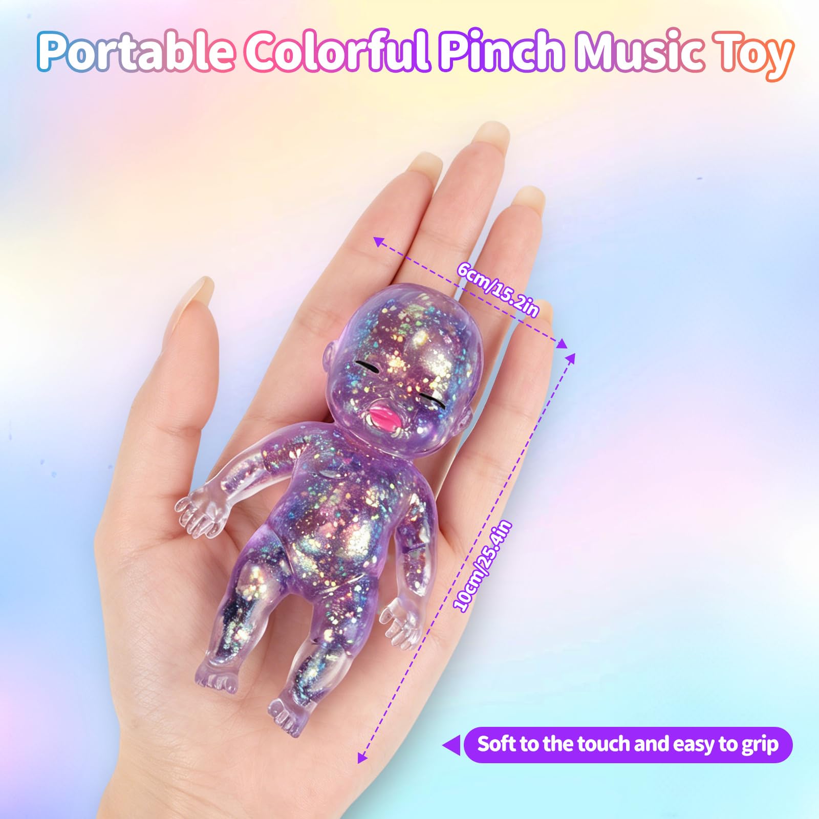 Doll Squishy Fidget Toys, Glitter Squishy Squeeze Toy - Image 2