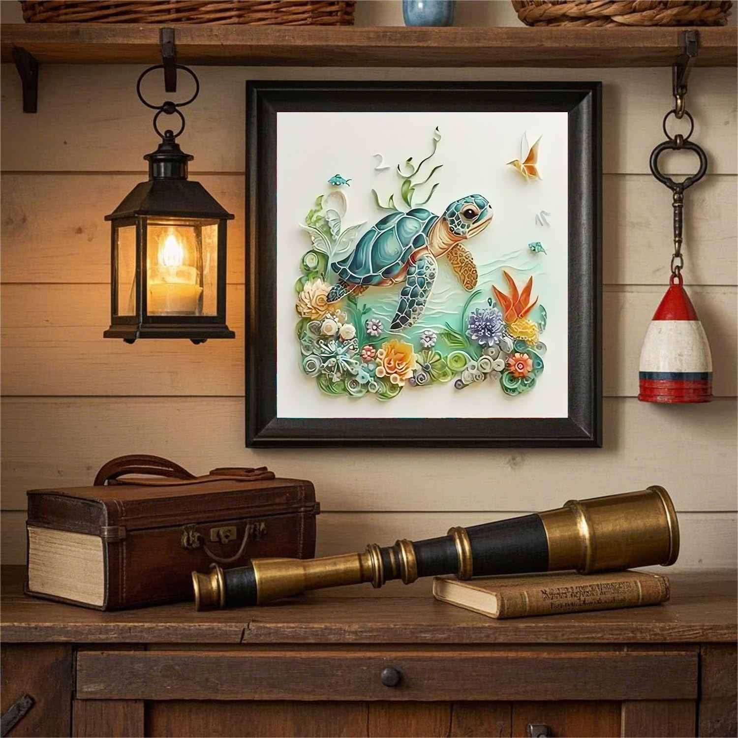 Kit Diamond Painting Tortues Marines 30x30cm - Peinture Diamant 5D Pour Adultes Et Enfants - DIY Loisir Créatif Et Décoration Murale