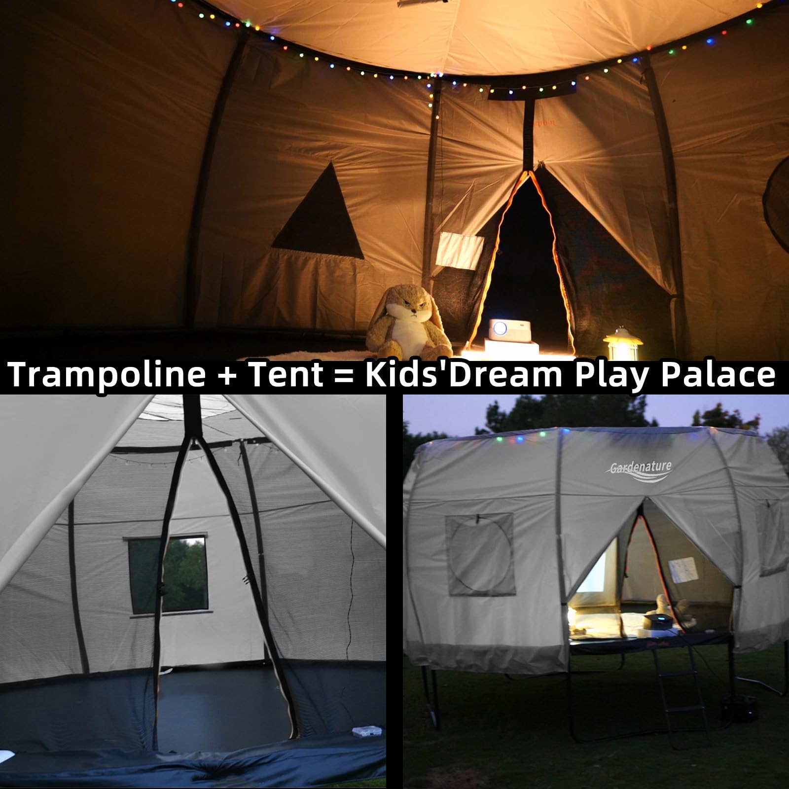 Couvercle De Trampoline Csafyrt 8 Pieds – Tente Oxford Imperméable Avec Fenêtres Et Puits De Lumière, Adapté Aux 6 Poteaux