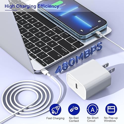 Miniatura 5 de Cargador rápido para iPhone de 10 pies, paquete de 3 unidades extra largo [certificado Apple MFi] Cargador de iPhone de carga rápida USB C a