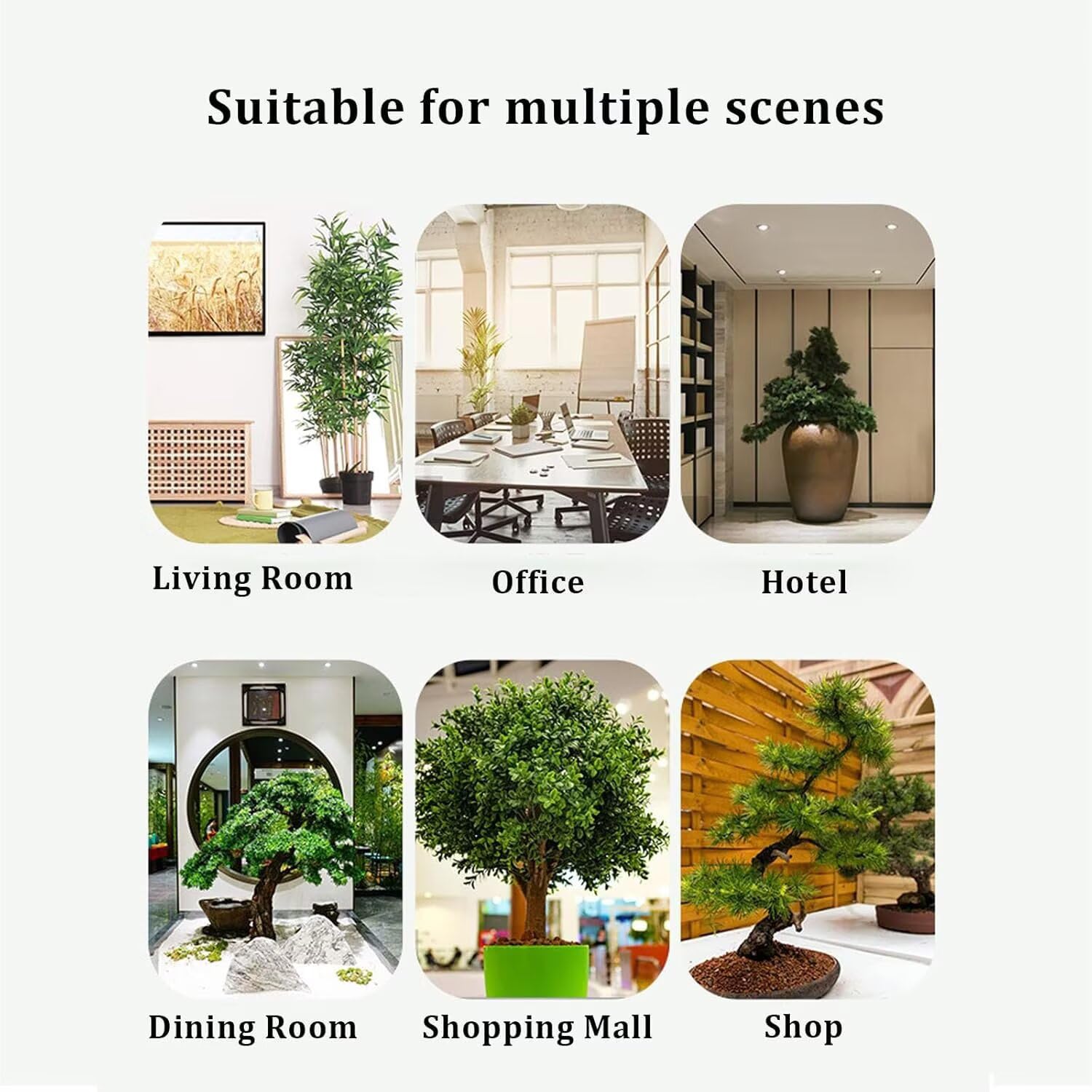 Bambou Artificiel Professionnel – Grands Arbres de Bambou artificiels avec Pot – Brise-Vue pour Restaurants, Bureaux et hôtels – Résistant aux intempéries, Traitement Anti-UV