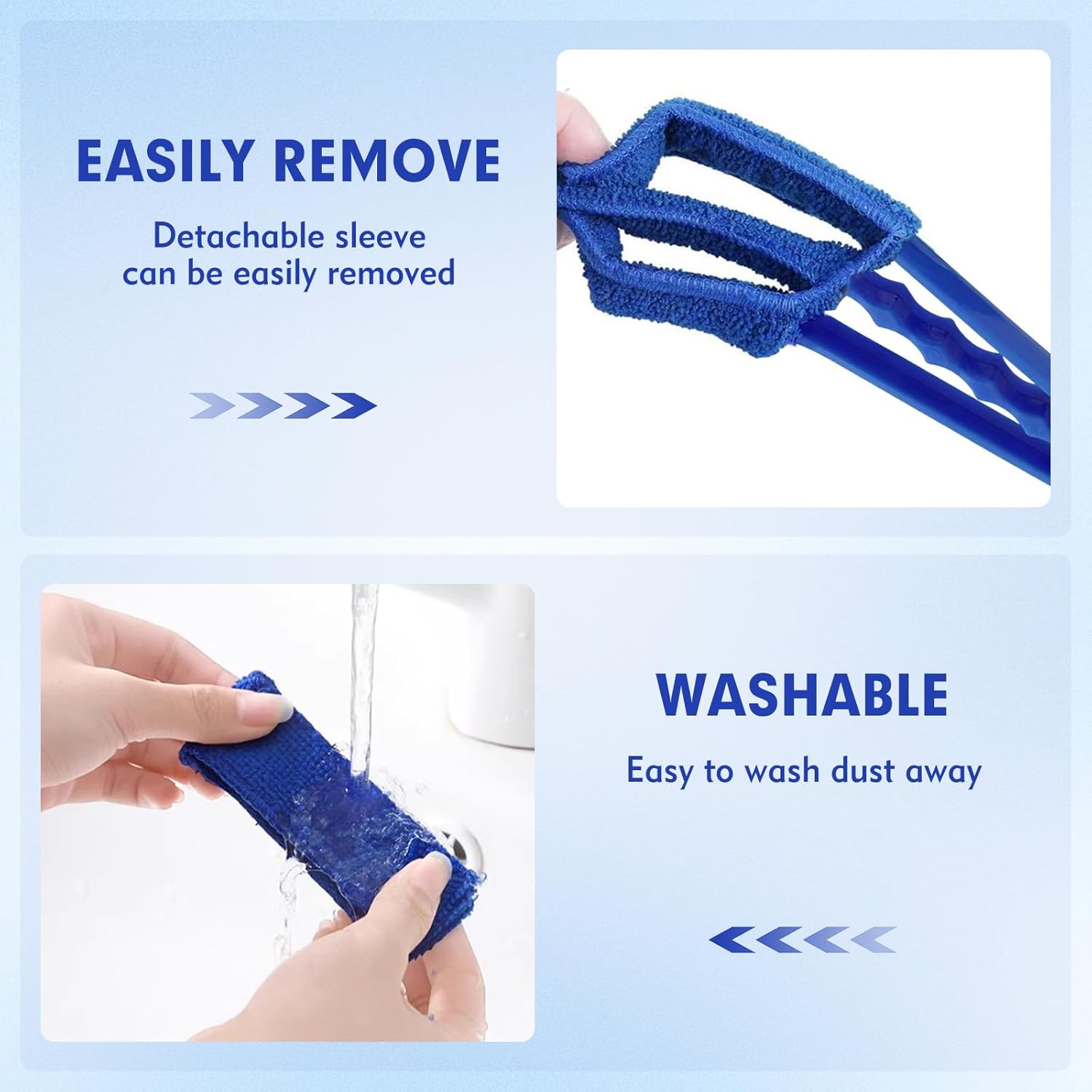Window Blind Cleaner Duster Brush - Reble Microfiber Sleeves for
